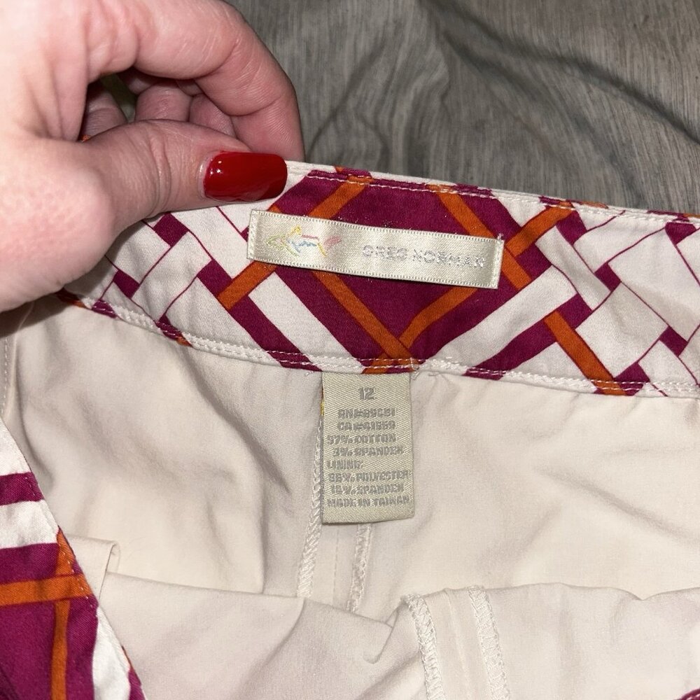 Greg Norman Pink & White Geometrical Print Athletic Golf Sporty Skort Size 12 - Picture 9 of 9